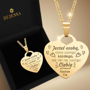 Prezent dla Mamy od Córki- Naszyjnik z Grawerem - Jesteś niezastąpiona