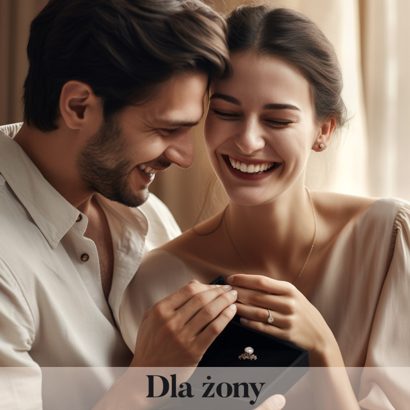 Mąż wręczający prezent żonie - baner do kategorii - dla żony