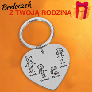 Brelok z grawerem – Zawieszka Serce na Dzień Taty – Bliscy